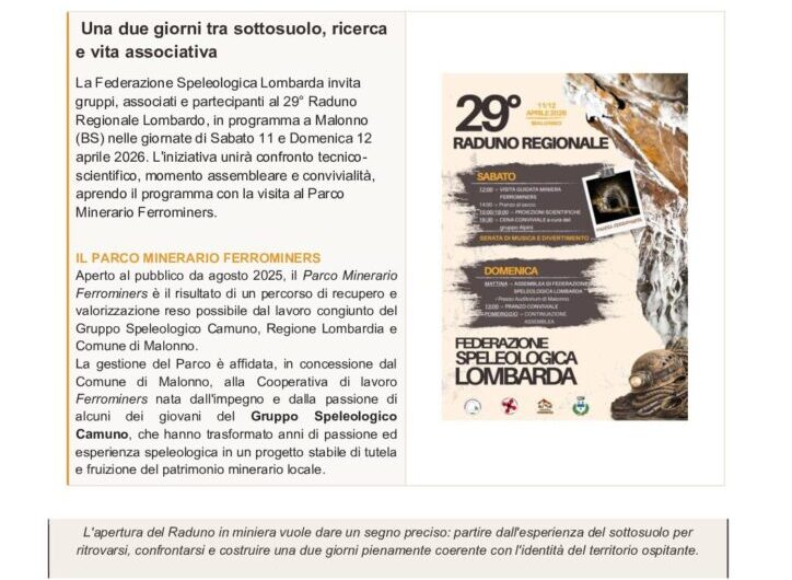 29° Raduno Regionale Lombardo: appuntamento a Malonno l’11 e 12 aprile 2026